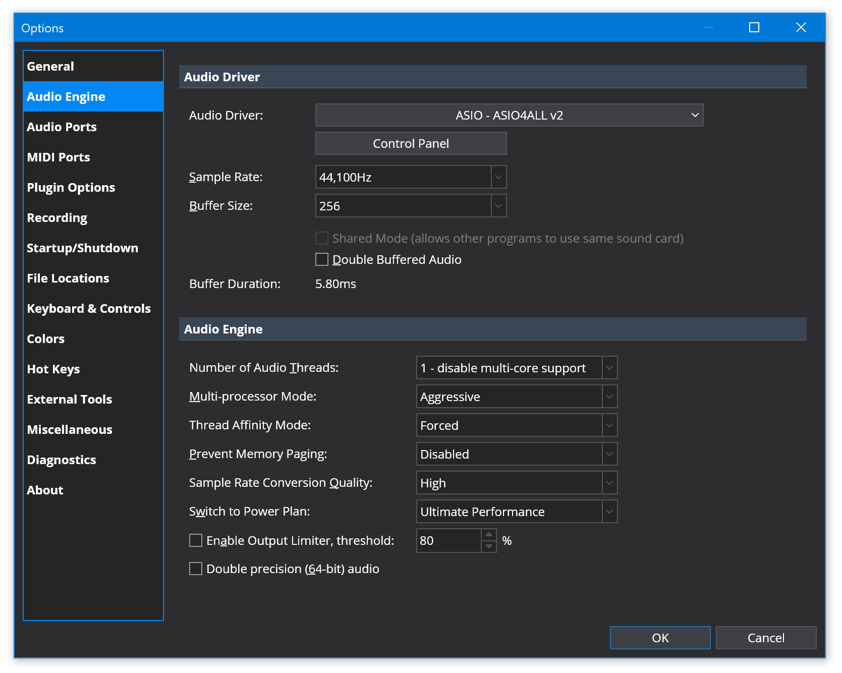 Audio Engine Options