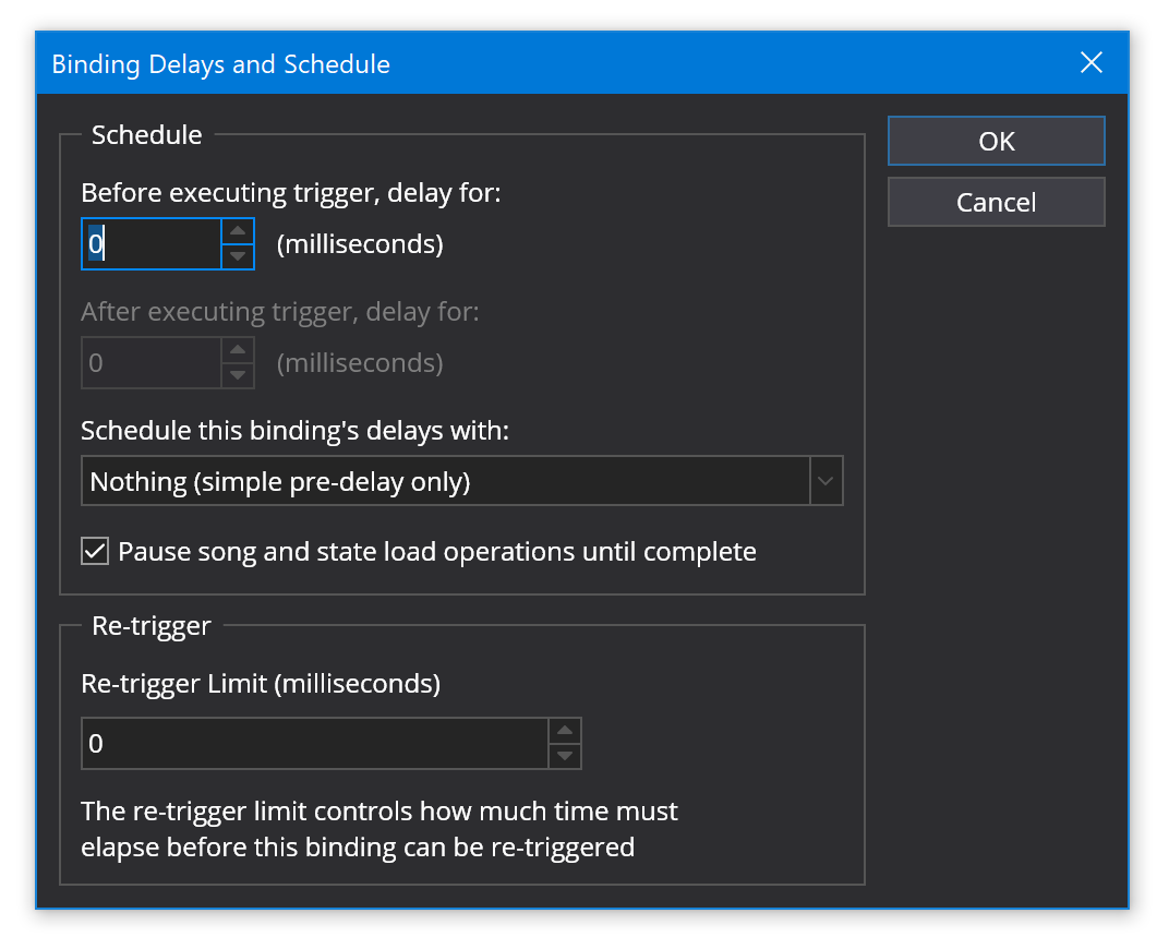 Binding Delay Settings