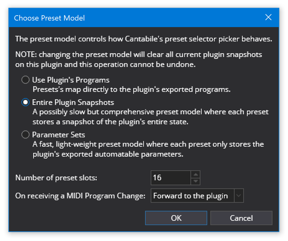 Change Preset Model