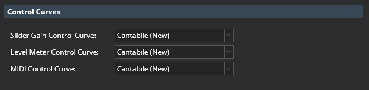 Control Curve Options