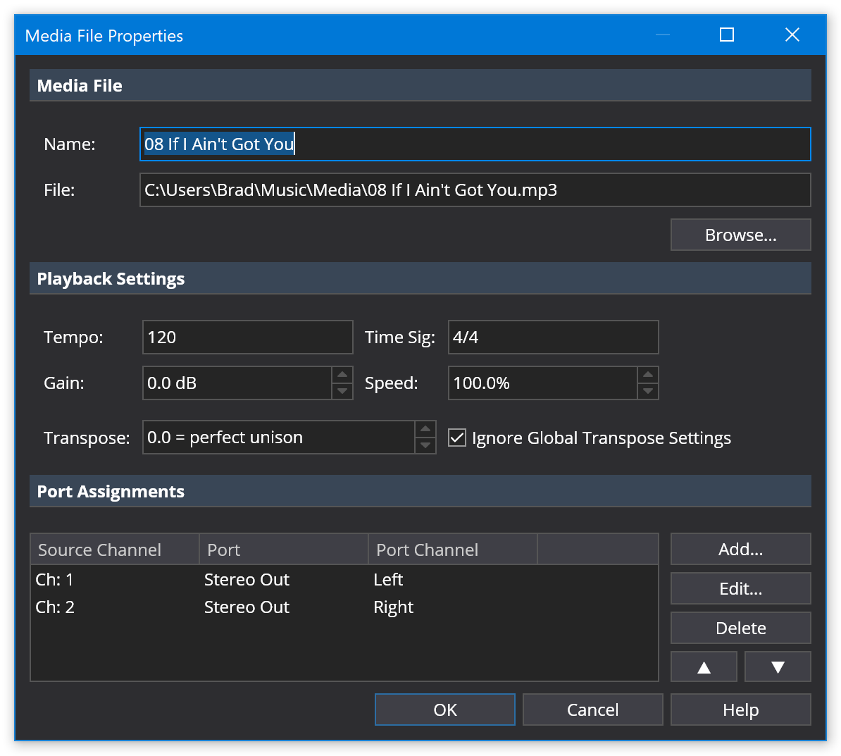 Media Player File Properties