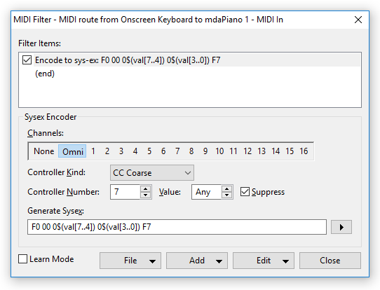 Sysex Encoder