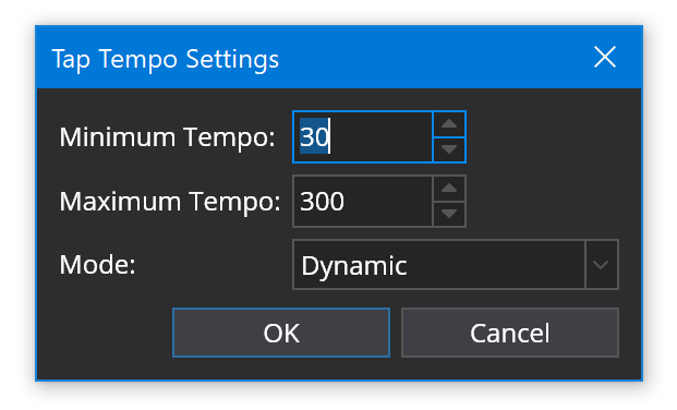 Tap Tempo Settings