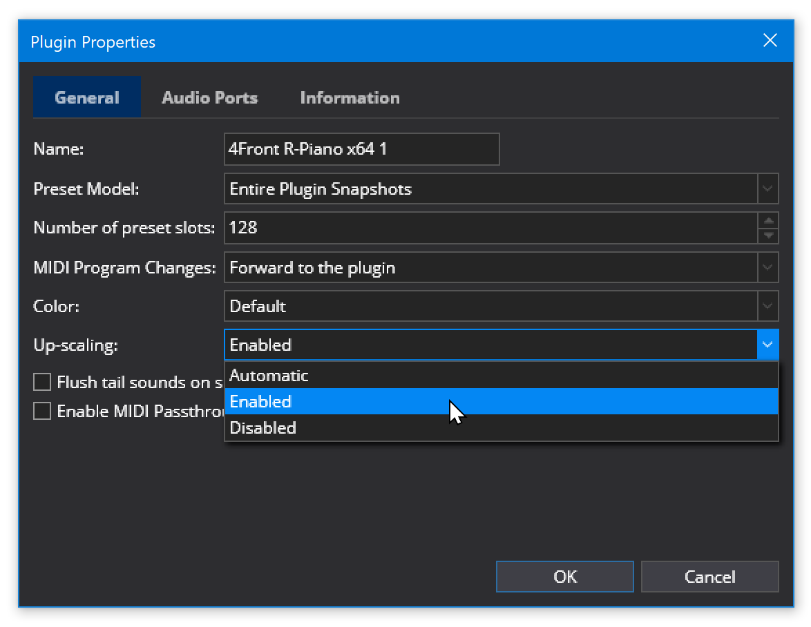 Plugin Upscaling Options