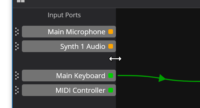 Resizing the Input Port Area