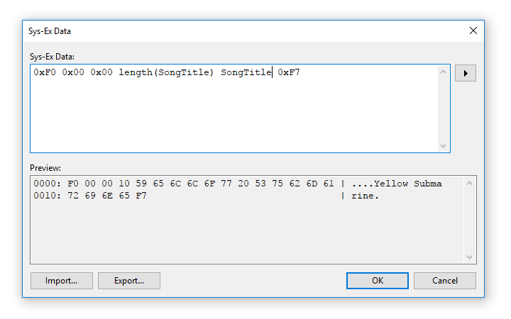 Sys-ex Binding